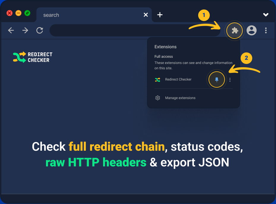 Step 1 — pin the extension