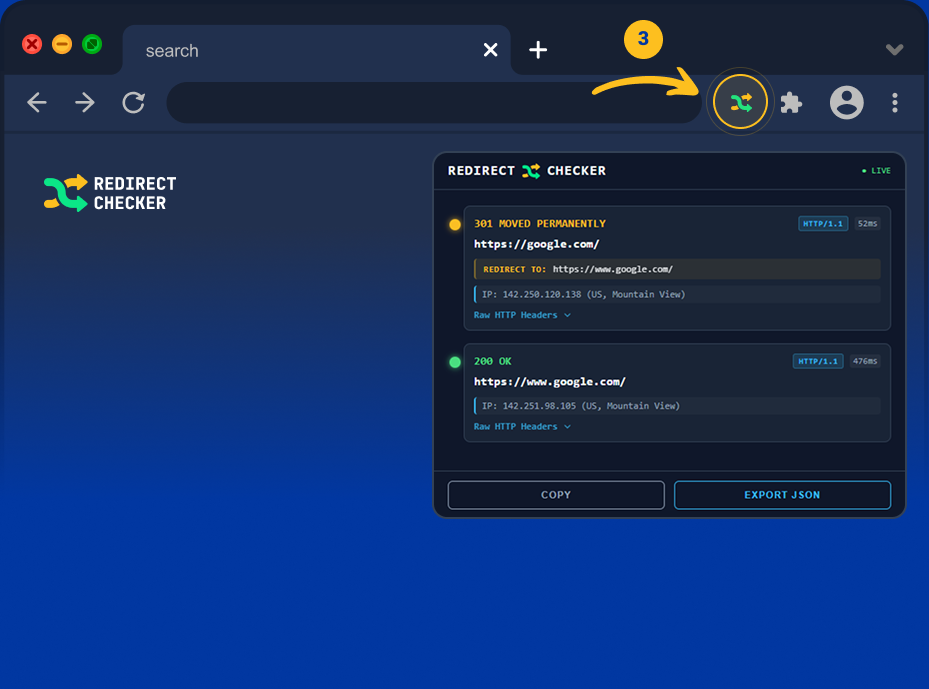 Step 2 — open the extension
